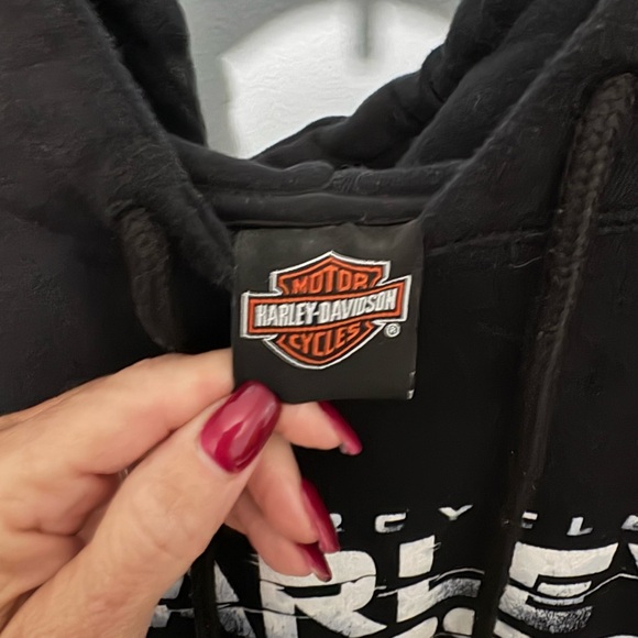 Napoleon Harley-Davidson Black and White Logo Hoodie - Picture 3 of 5